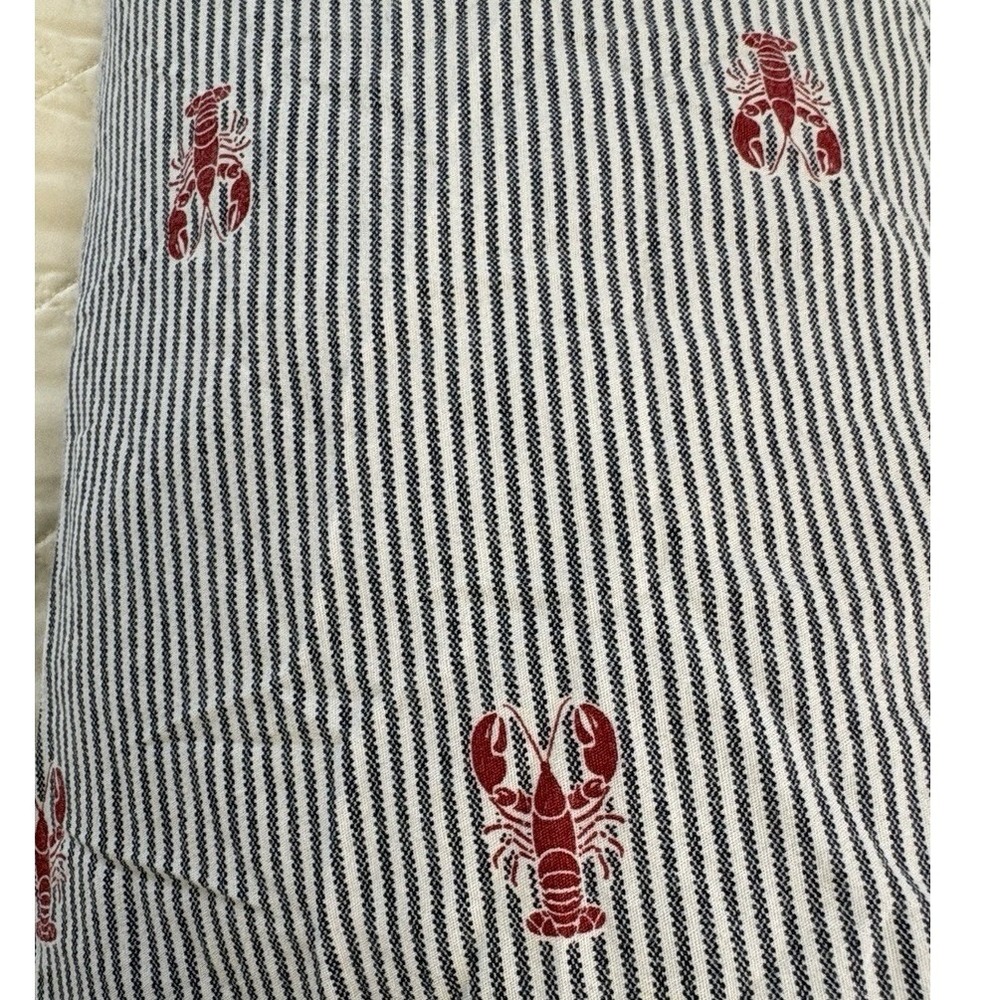 Tommy Hilfiger Twin XL Fitted Sheet Lobsters And Stripes Blue Stripe Red Lobster